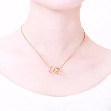 Load image into Gallery viewer, Golden Double Heart Necklace