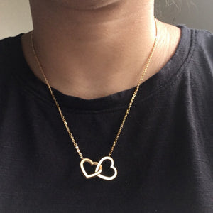 Golden Double Heart Necklace