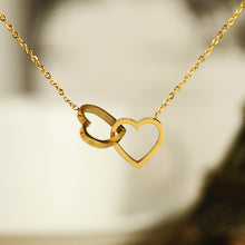 Load image into Gallery viewer, Golden Double Heart Necklace